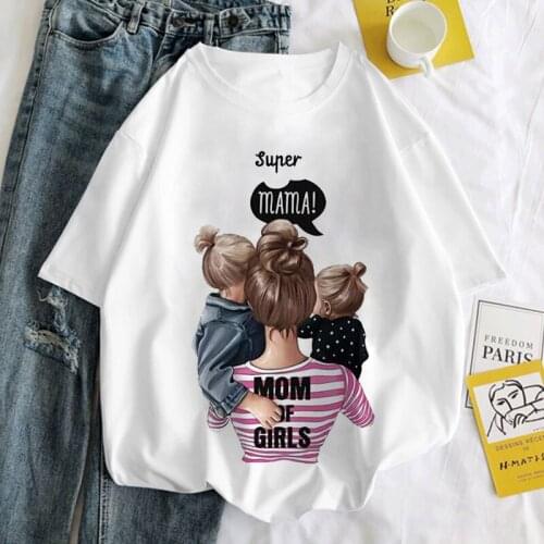 Super Mom Graphic Print T-shirt Women Tee Harajuku Aesthetic White Tops Kawaii Tshirt 2021 New Summer Fashion Y2k Female T Shirt