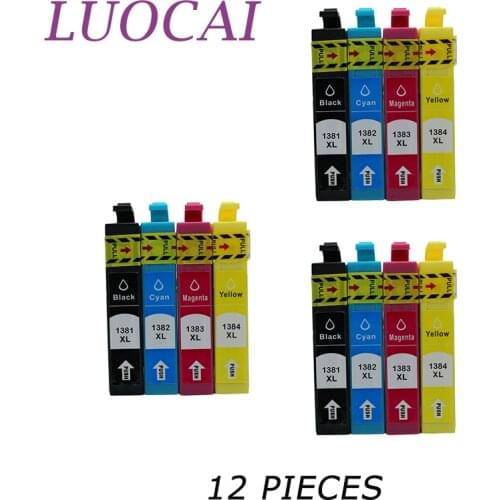 4X LuoCai Ink Cartridges Compatible T1381 T1382 T1383 T1384 For Epson Stylus Workforce 60 320 325 525 625 630 633 840 Printer