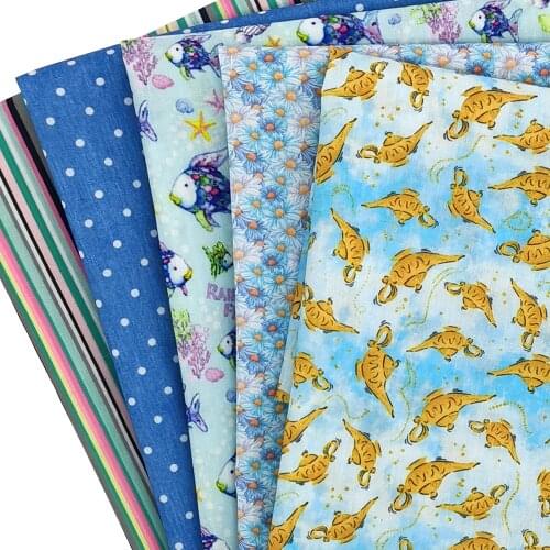 Gold Fish100% Pure Cotton Polyester Cotton Material Cartoon Patchwork Sewing Quilting Fabrics Quilt Needlework DIY Cloth Sewing