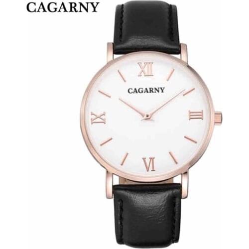 CAGARNY Men Quartz Watches Style Watch Fashion Wristwatch Ultra Thin Case Leather Watchband Brand Luxury Clock relogio masculino