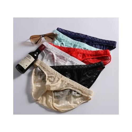 2021 Brand Men Solid Ultrathin Briefs Men Triangle Pouch U Low Waist Panties Quick-dry Gay Underwear Male Sexy Underpants