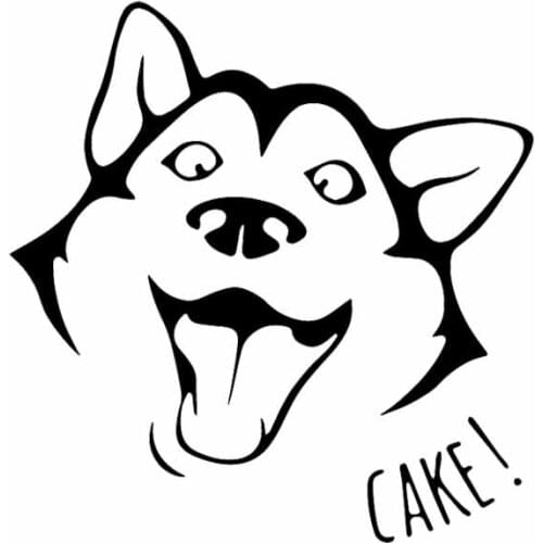 Car Sticker Fashion Personality Cartoon Husky Car Decals Can Be Customized for Various Models, 15cm * 14cm