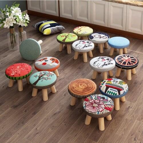 Small Stool Solid Wood Try To Change Shoes Stool Coffee Table Low Stool Home Living Room Creative Children Adult Small Bench