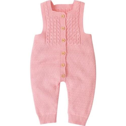 New Autumn Baby Girls Boys Clothes Sleeveless Knitted Solid Print Rompers Kids Boys Long Jumpsuit Baby Clothes #p