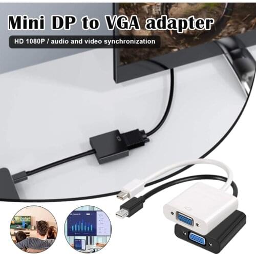 New Mini Display Port to VGA Adapter DP to VGA Male to Female Adapter for Computer Desktop Projector HDTV DOM668