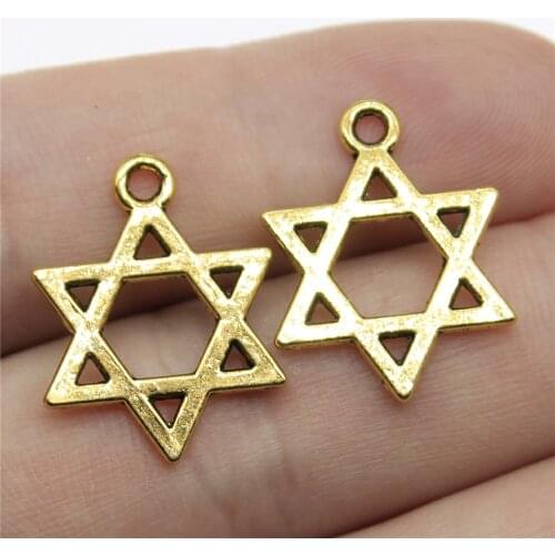40pcs 21x16mm 3 Colors Antique Gold Antique Bronze Star Of David Charms Pendants Star Charms Pendant
