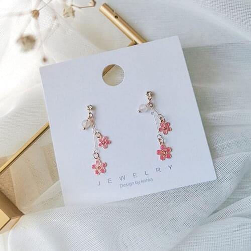 Popular in Japan and South Korea Simple Elegant Flower Earrings For Women Trendy Cute Flowers Drop Ears Fashion Jewelry