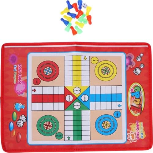 Portable Kids Ludo Chess Game Family Children Board Game for 2 to 4 Players Outdoor Indoor Park Party Travelling