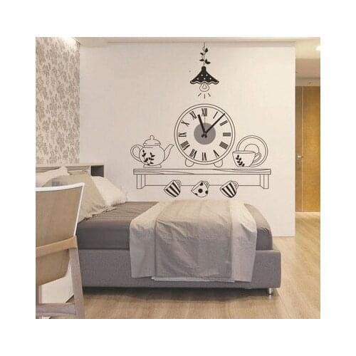 Hand painted clock Sticker Bedroom Living Room Home DIY Removable Mural PVC Decal custom removable waterproof