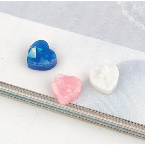 10pcs 1.5mm Resin Synthetic Opal Bracelet Beads Base Findings Heart Shape DIY Earrings Pendant Charms Bijoux Jewelry Making F254