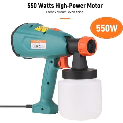 Power Paint Sprayer 550W HVLP Spray Paint Machine with 800ml Container for House Painting DIY Cabinets Decks Furniture
