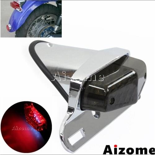 12V Motorcycle LED Tail Light Chrome Lucas Taillight Tail Lamp For Harley Bobber Cafe Racer Scrambler Rear Brake Stop Light