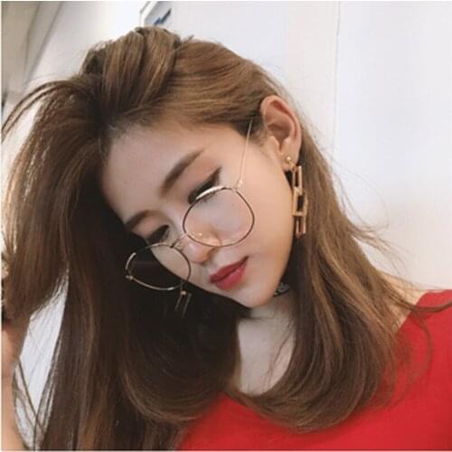 2019 Women Men Optical Metal Art Feather Eyeglasses Frame Retro Plain Mirror Myopia Computer Eyewear Glasses Pearl