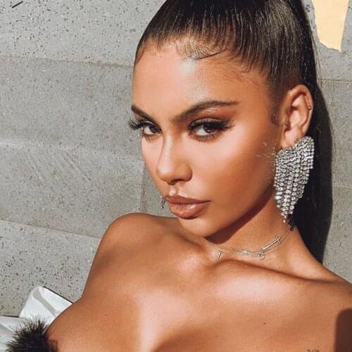 New Arrival Shiny Red Rhinestone Angle Heart Charm Dangle Earrings for Women Fashion Jewelry Trendy Collection Accessories