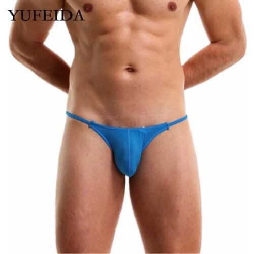 Sexy Mens Thongs Underwear Ultra Thin Ice Silk G-strings Underpants Mens Gay Sissy Panties T-back Jockstraps Penis Pouch Tangas