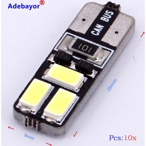 10X Car Auto LED T10 canbus led 194 W5W Canbus 6smd 5630 LED Light Bulb No error led car styling light white