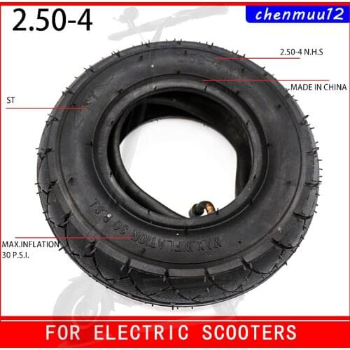 2.50-4 Tire Inner Tube 60/100-4 Tyre Out Tire for Electric Scooter Bike Metal Valve TR87 Scooter Wheelchair Wheels