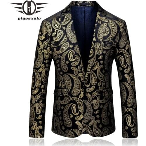 2019 Spring Autumn New Mens Fashion Print Blazers In Plus Sizes Mens Party Blazer 5XL Stylish Wedding Blazers For Men Q637