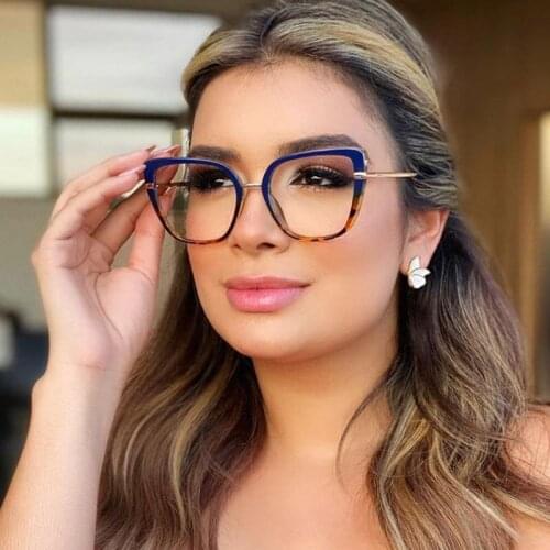 2021 TR90 Luxury Cat Eye Blue Light Glasses Transparent Filter Rays Ladies Fashion Retro Gradients Eye Glasses Frames For Women