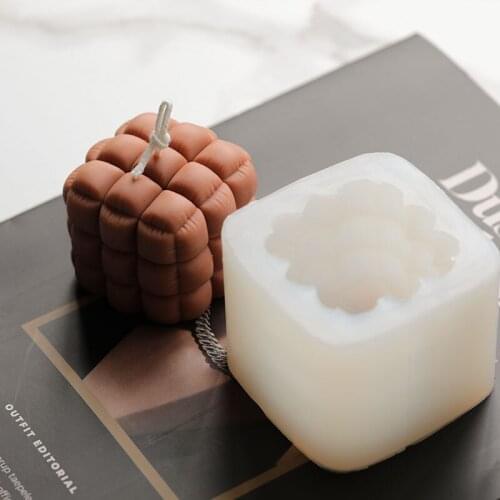 3D Geometric Soft Sofa Shape Silicone Candle Mold DIY Aromatherapy Plaster Molds Handmade Soap Making Tools Candle Mould