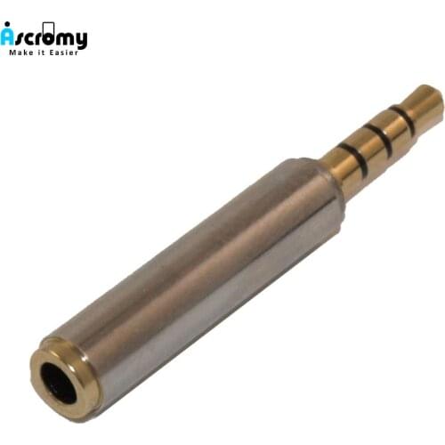 Ascromy 3.5mm to 3.5mm TRRS 4 Conductor Male/Female Port Extender Shielded Adapter 3.5 mm OMTP to 3.5 mm CTIA Converter