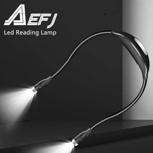 AEFJ USB Reading Lamp High Quality Neck Book Light Rechargeable HandsFree Durable LED for Knitting Camping Repairing Lighting