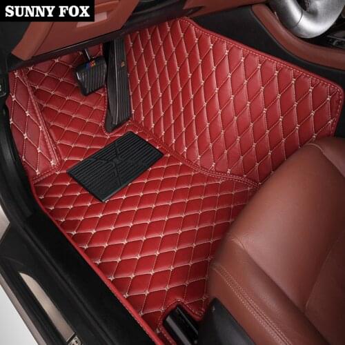 Car floor mats Case for Hyundai ix25 Elantra SantaFe Sonata Solaris Tucson car-styling leather Anti-slip carpet liners