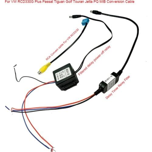 Car Rear View Camera Delay Timer Relay Filter For VW RCD330 RCD330G Plus Passat Tiguan Golf Touran Jetta PQ MIB Conversion Cable