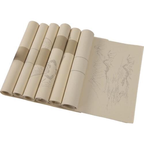 Batik Calligraphy Paper Half Ripe/raw Xuan Paper 10sheets 34*138cm Chinese Calligraphy Paper Luowen Seal Pattern Rijstpapier