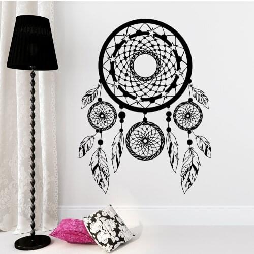 Bohemian Dream Catcher Wall Decals Feather Boho Art Fashion Bedroom Decor Dreamcatcher Vinyl Stickers Home Yoga Studio NY-370