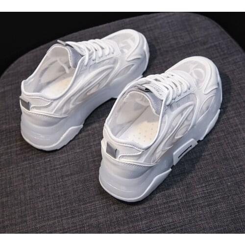Brand Spring Trend Women Transparent Sneakers Harajuku Ladies Platform Jelly Shoes Laser Casual Shoes Shining Running Footwear