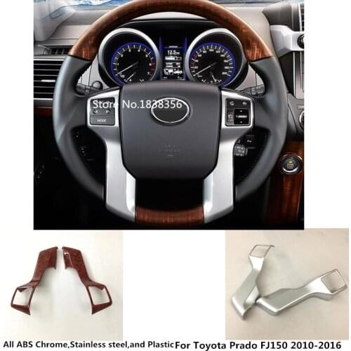 Car styling cover Steering wheel inner Kit switch trim frame panel For Toyota Prado FJ150 2010 2011 2012 2013 2014 2015 2016