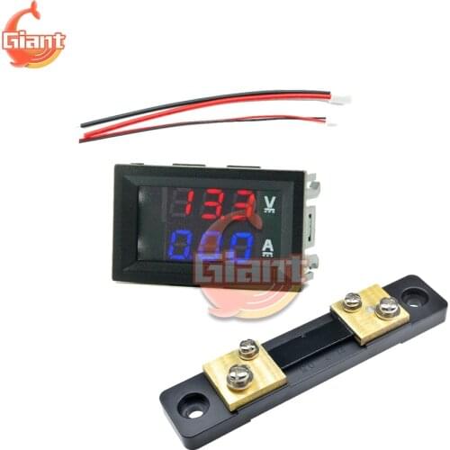 DC 7~110V Direct Power Supply Digital Voltmeter Ammeter LED Display Voltage Current Meter FL-2 100A 50A External Shunt Resistor