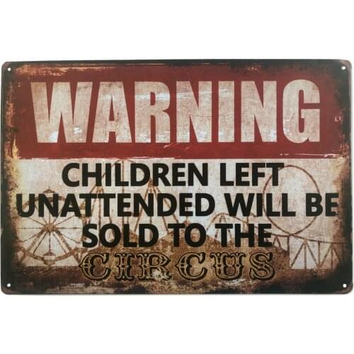 Sell Children Circus Funny Tin Sign Bar Cafe Diner Garage Pub Wall Decor Retro