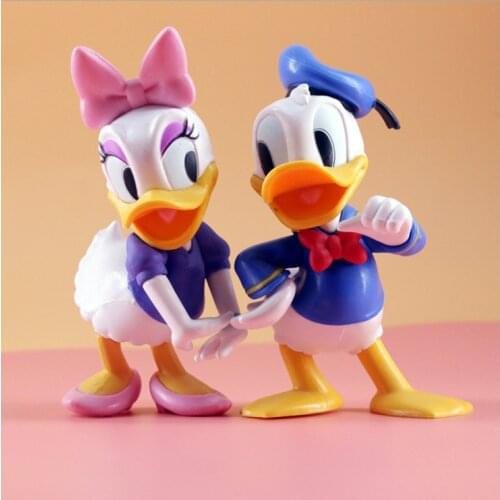 Disney 2pcs Doll Decoration Duck Daisy Doll Handmade Cake Decoration Doll Model Keychain Accessories Toys
