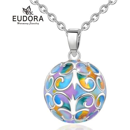 Eudora Sweet Macaron cake Color Harmony ball necklace Music Mexican Ball Maternity Jewelry Elegant Pendant for Newborn baby mom