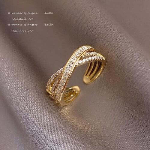 European and American Luxury Micro Inlaid Zircon Cross Rings Wedding Party Girls Fashion Jewelry Neo Goth Accessories For Woman