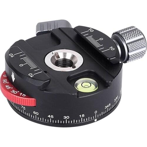 PAN-60H Camera Panoramic Ball Head Tripod Head with Indexing Rotator AS Type Clamp with 3/8 Inch to 1/4 Inch Screw