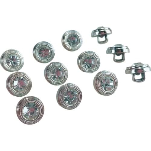 HL 50/150PCS 10MM New Plating Buttons With Rhinestones Shank DIY Apparel Sewing Accessories Shirt