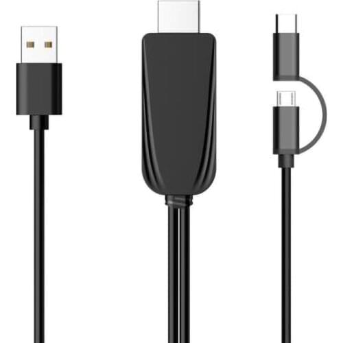 Display Cable For Android Phones To HDTV Type-C/Micro USB To HDMI-Compatible Adapter Cable