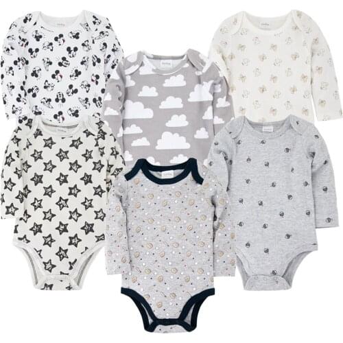 Newborn Jumpsuit Clothes 6pcs 100% Cotton Spring Baby Boy Girl Clothes Toddler Clothing Cartoon Infant Baby Bodysuit Set