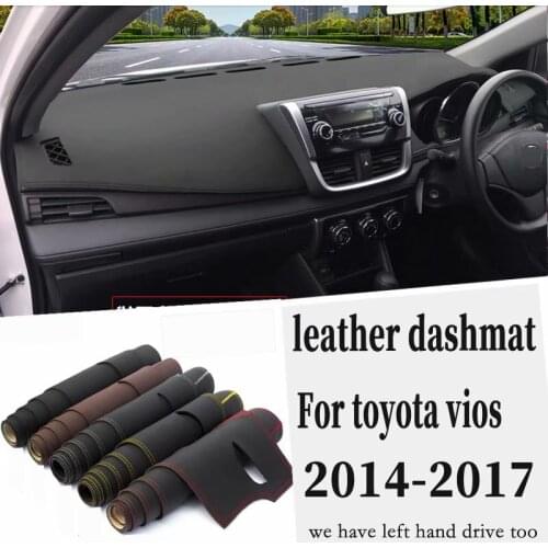 For Toyota vios 2014 2015 2016 2917 Leather Dashmat Dashboard Cover Pad Dash Mat Carpet Car Styling Accessories custom