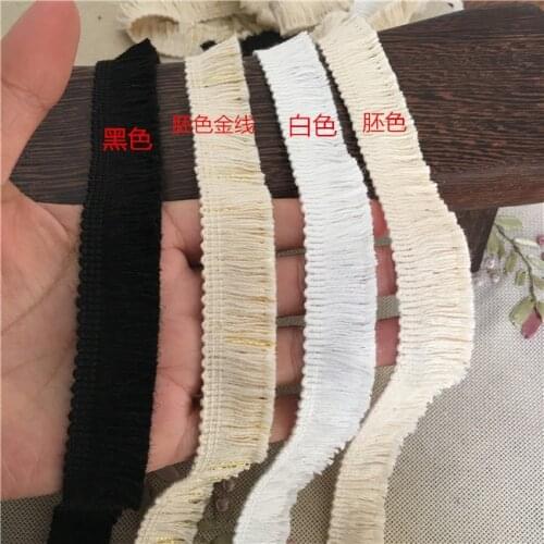 3Yards 2cm White Ivory Cotton Tassel Cotton Fringe Lace Trim Lace Clothing Curtains Home Accessories Tassel Lace Webbing Trims