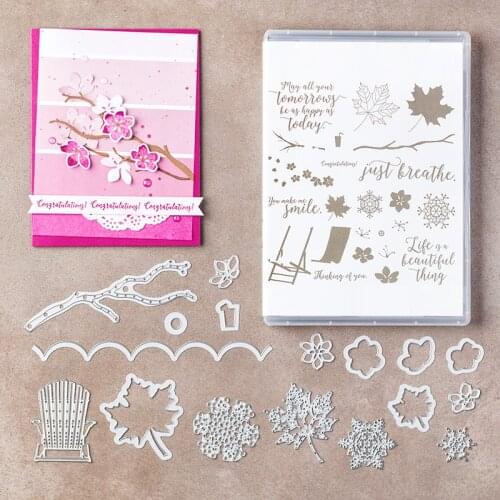 Metal Cutting Dies and Stamps Maple Plum for DIY Scrapbooking Photo Card Making Decor Supplies Embossing Dies Template