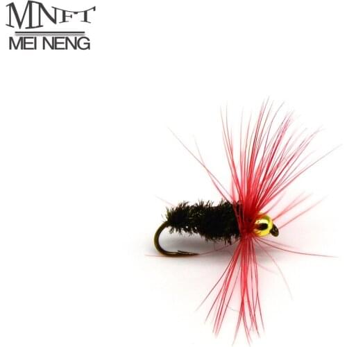 MNFT 10PCS 10# Golden Bead Head Peacock Body Nymph Flies Trout Fly Fishing Lures