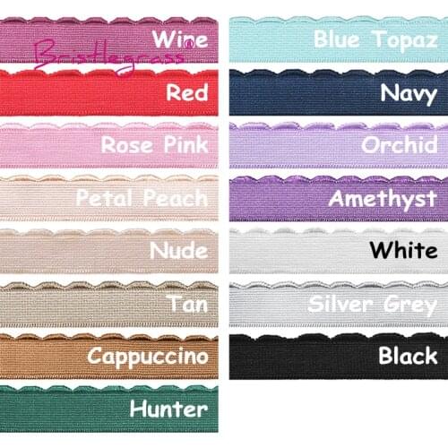 BRISTLEGRASS 100 Yard by Roll 1/2" 13mm Shiny Nylon Plush Elastic Spandex Band Shoulder Bra Strap Underwear Lingerie Sewing Trim