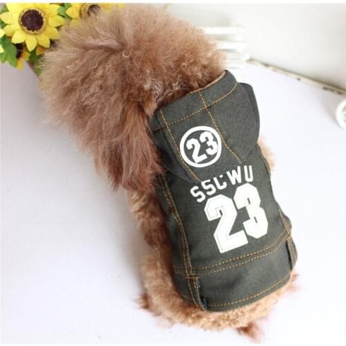 Dog Clothes Printed Denim 2020 New Vest Pet Clothes Spring Summer Clothes Bichon Teddy Dog Autumn Winter Jacket Clothing For Dog