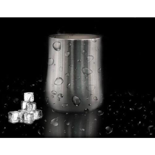 304 stainless steel beer mug milk tea cup white wine glass gourd shape 300ml