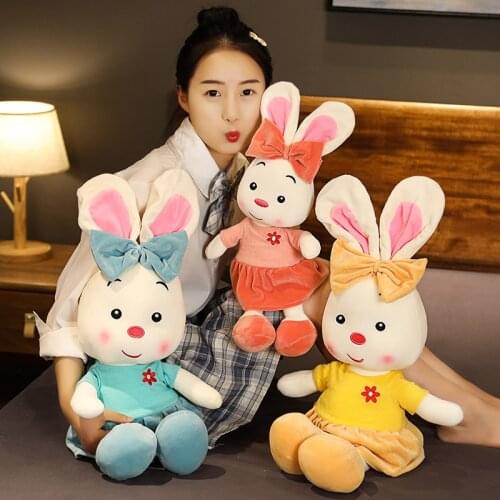 New 35-55CM Cute Tie Rabbit Plush Toy Stuffed Rabbit Doll Baby Kids Toys Animal Toy Birthday Christmas Valentine Gift For Lover