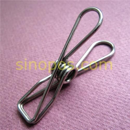 Stainless Steel Spring Clip, one piece wire windproof clothespin clamp clothes peg pin bag securing paper binder hanger gripper
